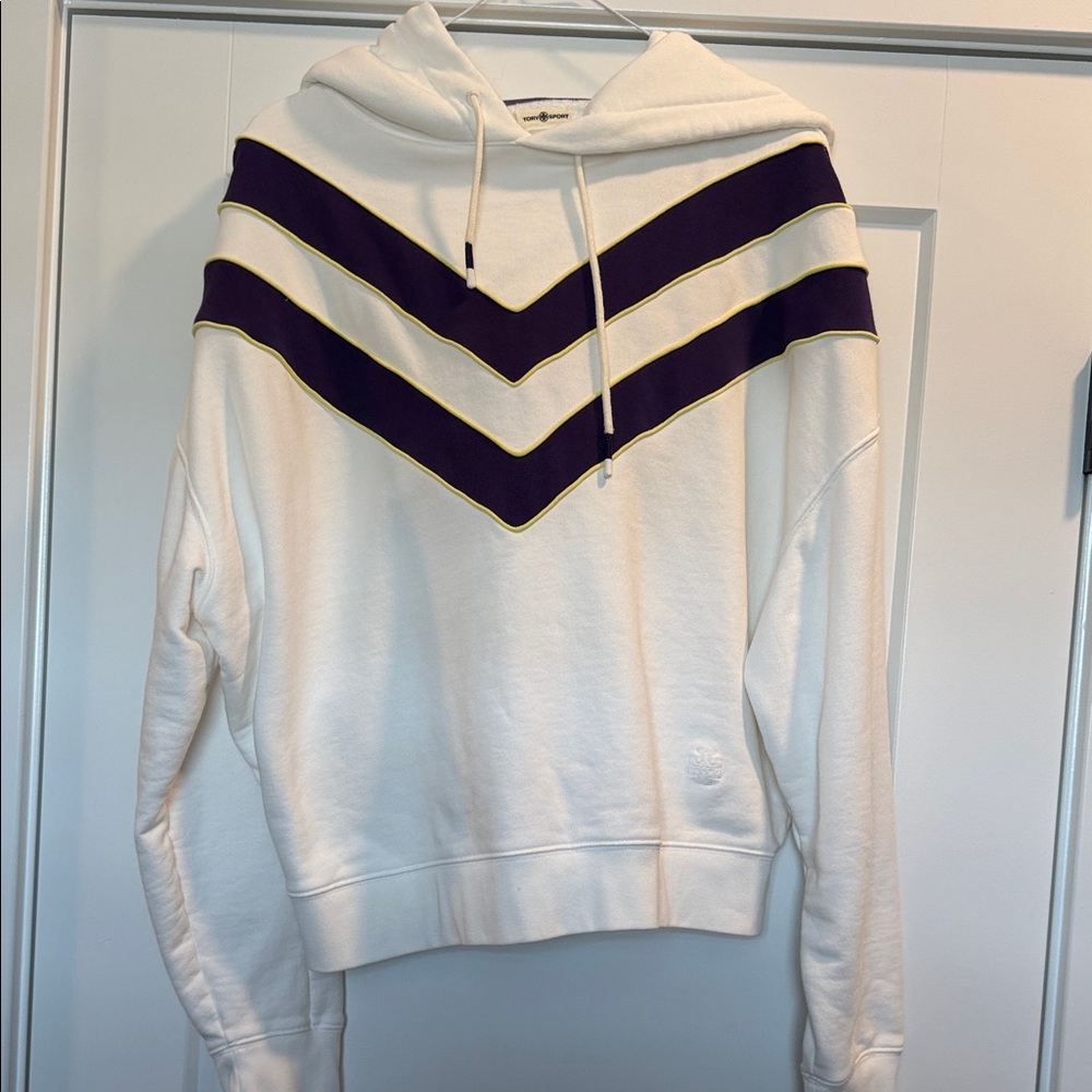 Tory Sport White and Purple Chevron Hoodie